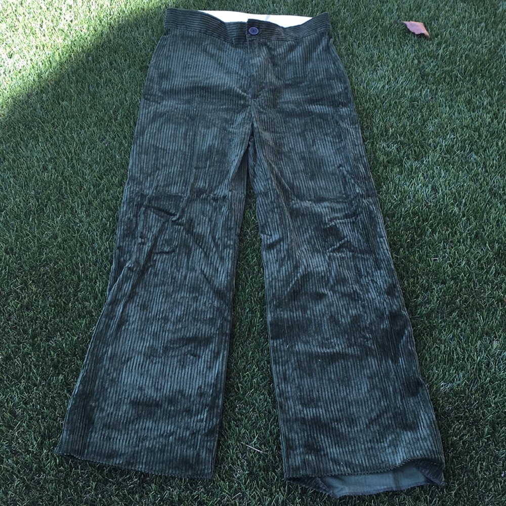 Groovy green wide leg corduroys